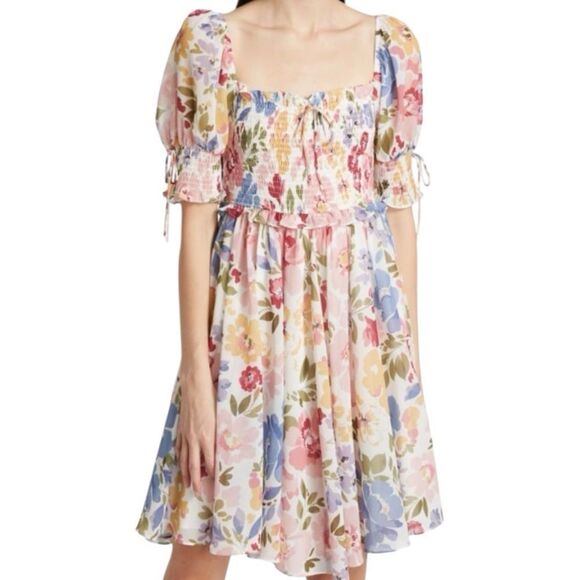 En Saison Constantia Floral Smocked Lined Dress Size XS 📦 - Picture 1 of 10